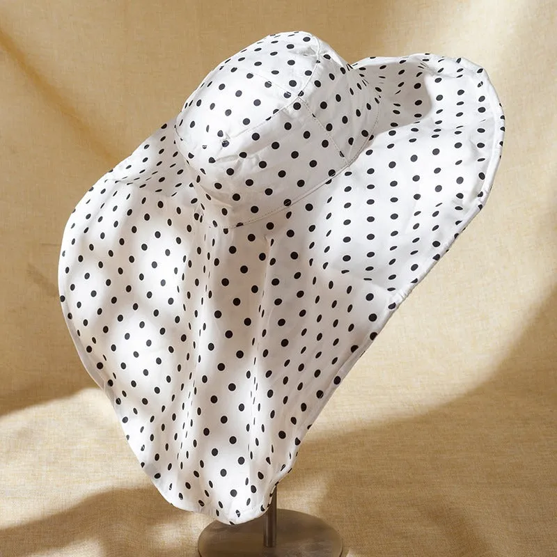 Chic Oversized Polka Dot Sun Hat for Women