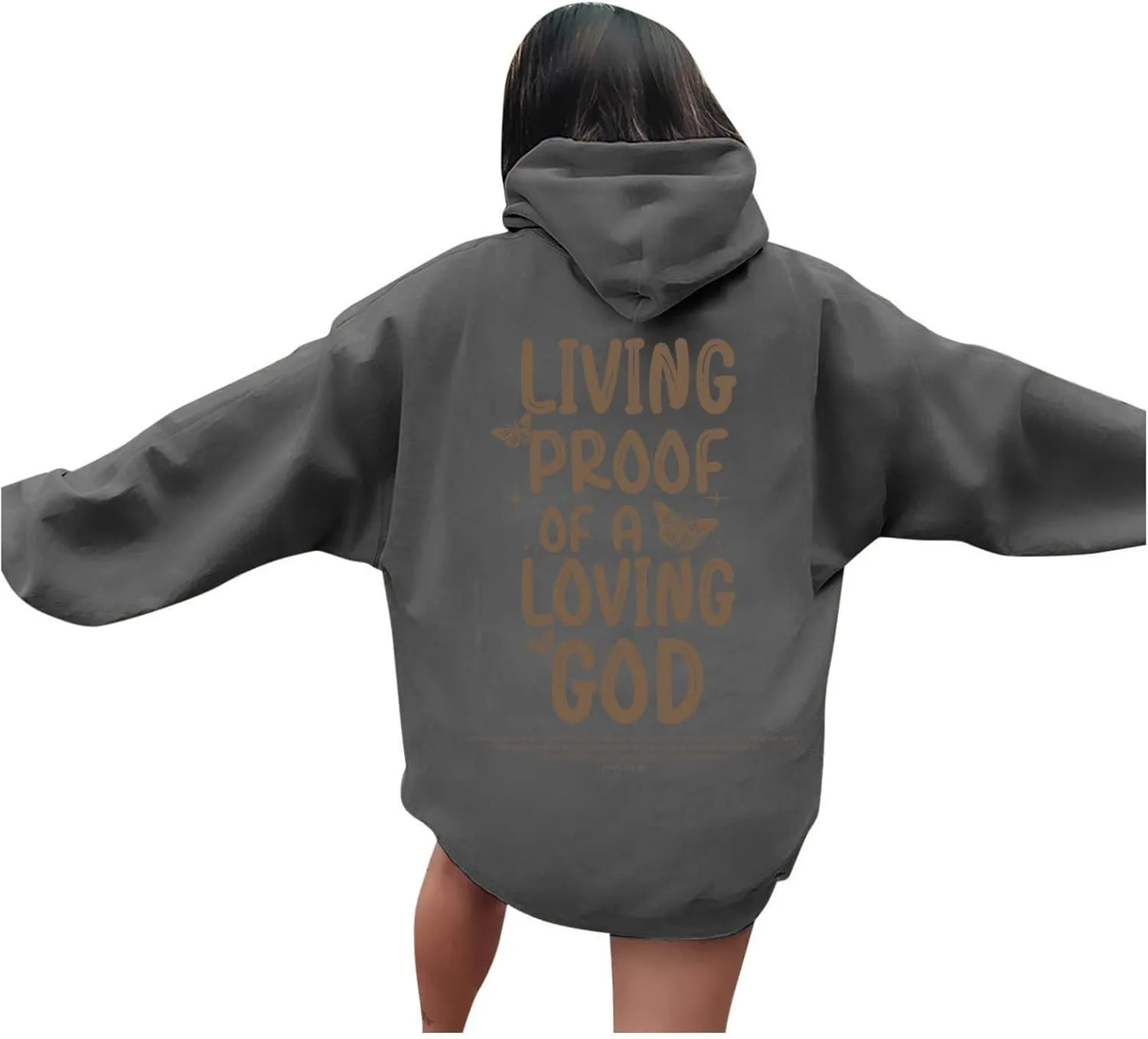 Christian Women's Oversized Blue Hoodie, Size Large