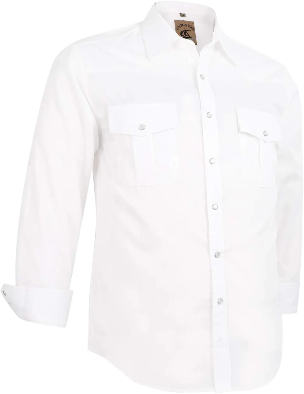 COEVALS CLUB Men's Western Pearl Snap Button Up Casual Cowboy Long Sleeve Two Pockets Work Shirts
