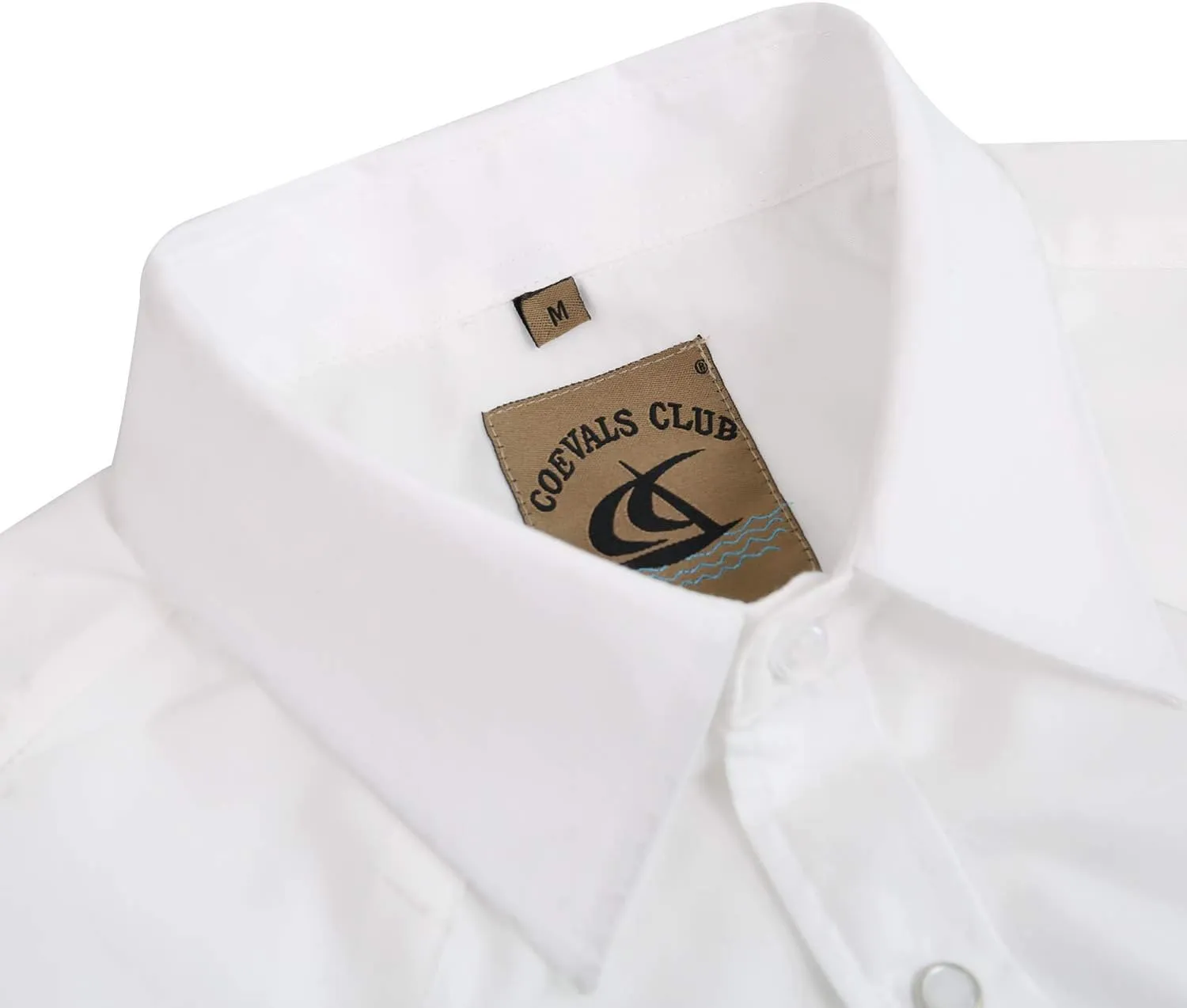 COEVALS CLUB Men's Western Pearl Snap Button Up Casual Cowboy Long Sleeve Two Pockets Work Shirts