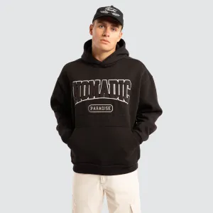 College Oversized Hoodie Jet Black