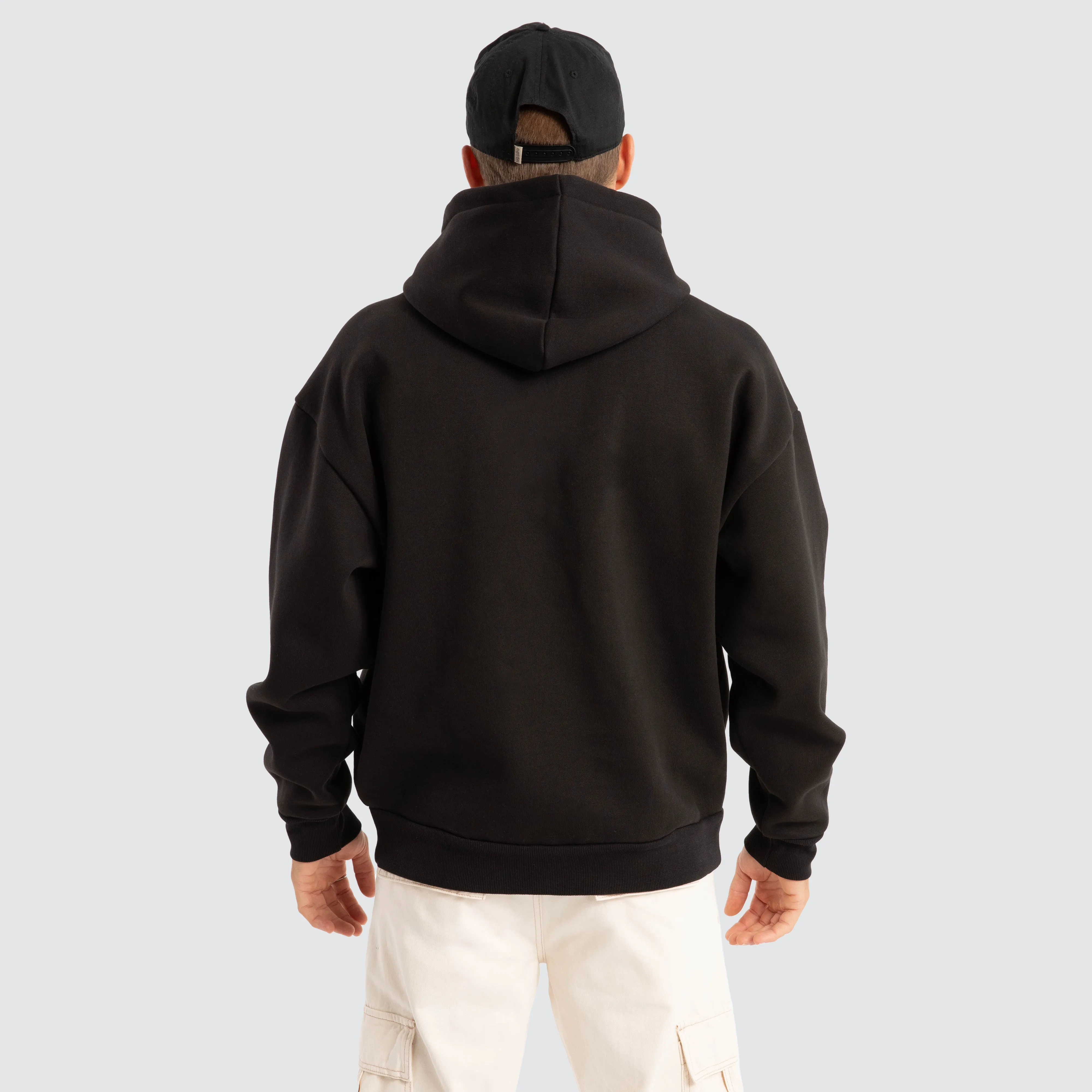 College Oversized Hoodie Jet Black