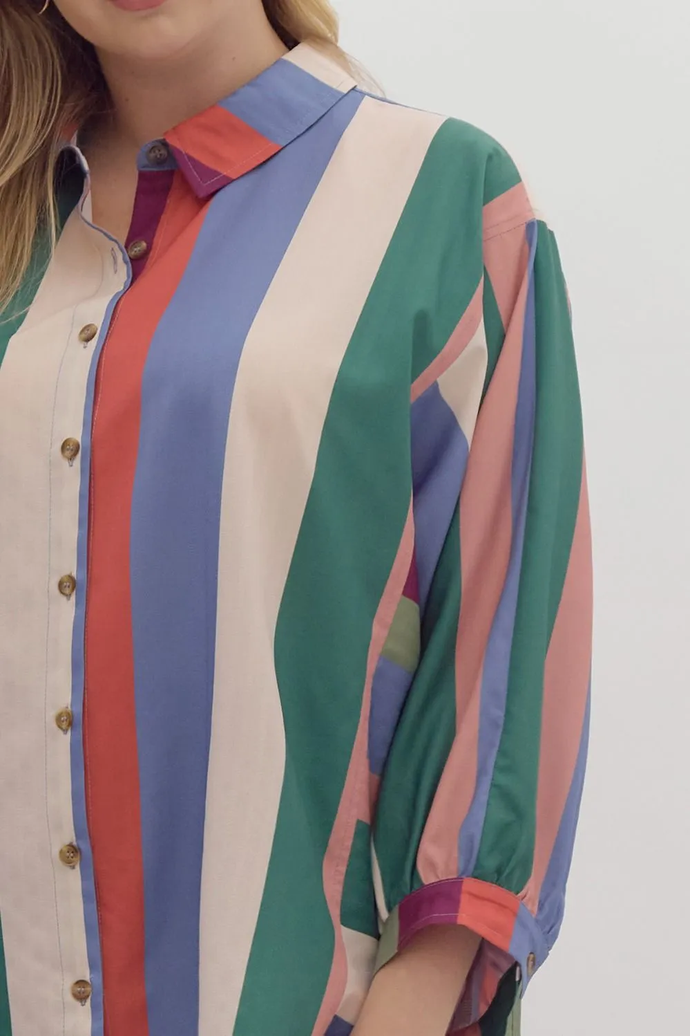Colorful Daze Button Up Top *Curvy*