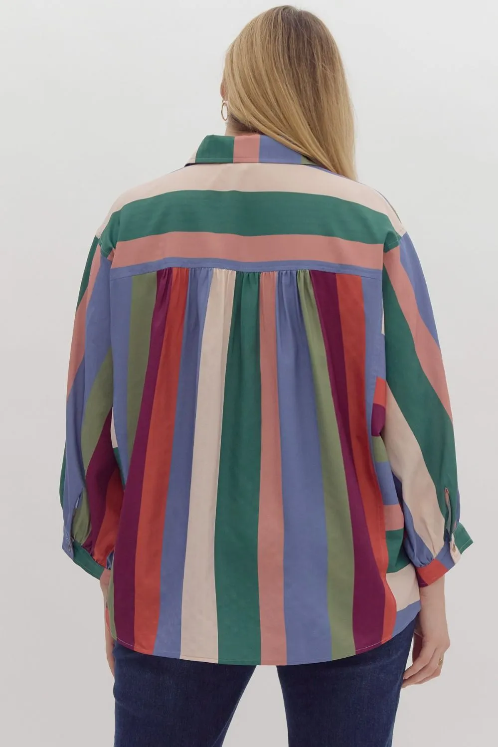 Colorful Daze Button Up Top *Curvy*