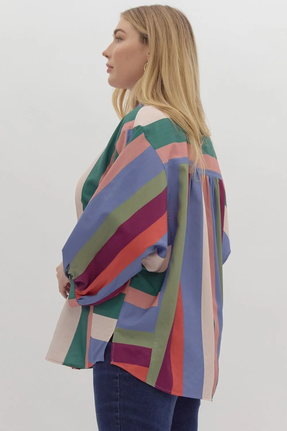 Colorful Daze Button Up Top *Curvy*