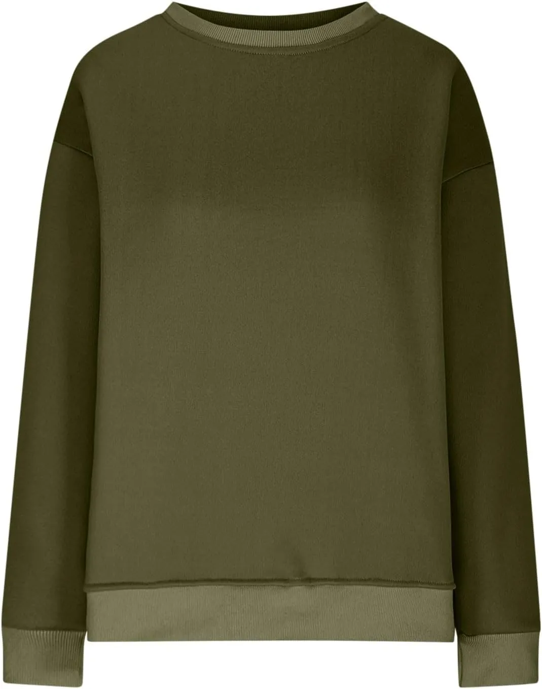Crewneck Sweatshirts for Women Oversized Patchwork Casual Trendy Fall Tops Long Sleeve Pullover Sweaters with Pockets