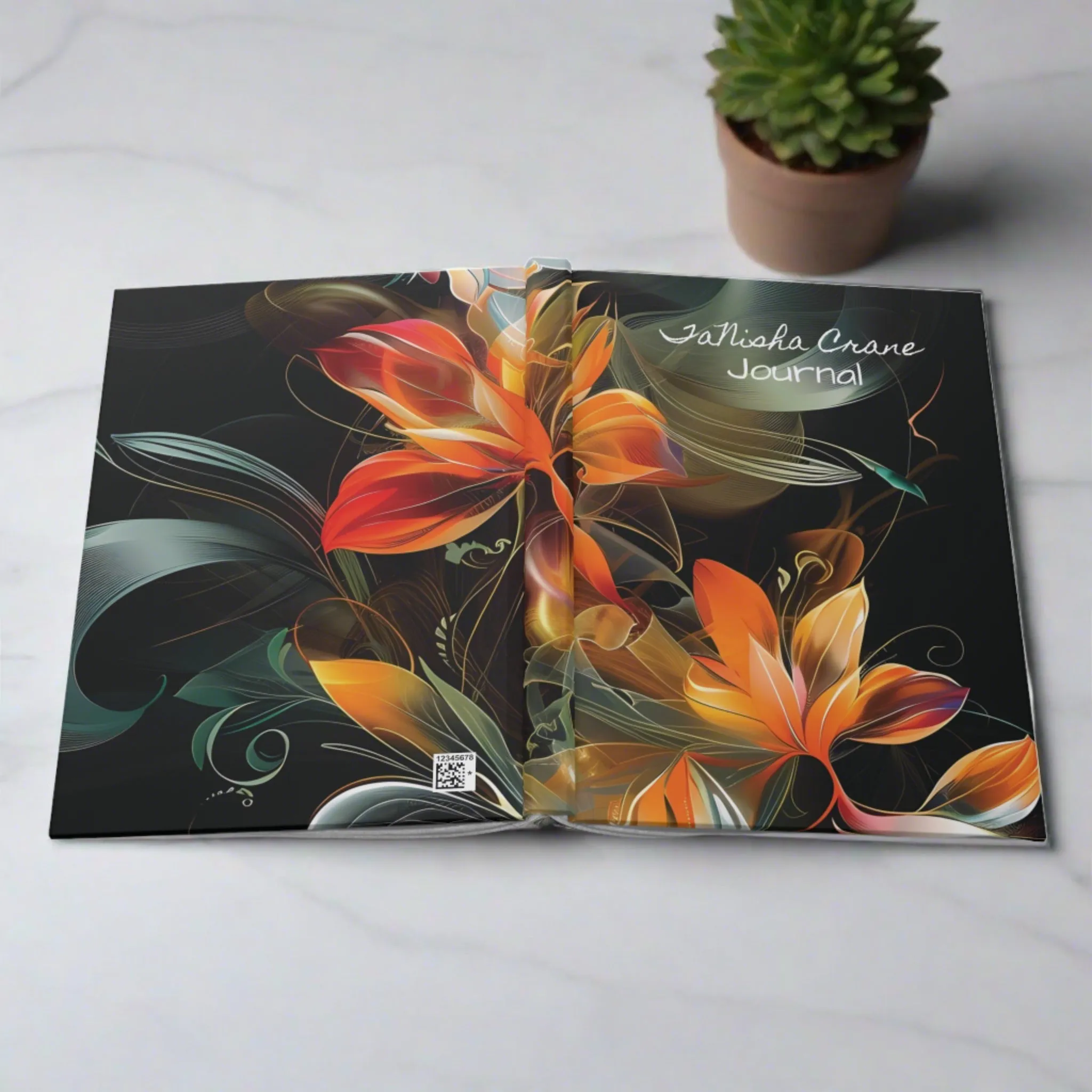 Custom Floral Designed Hardcover Journal Matte