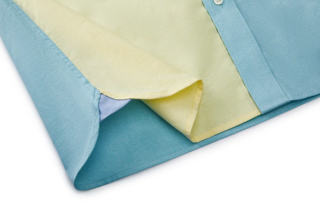 Easy Care Cotton Oxford Colour Blocking Casual Shirt in Smart Fit