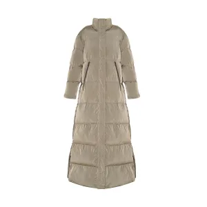 ELONGATED PADDED PUFFER - LIGHT SILVER GREY