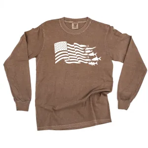 Fishing Flag - LONG SLEEVE COMFORT COLORS TEE