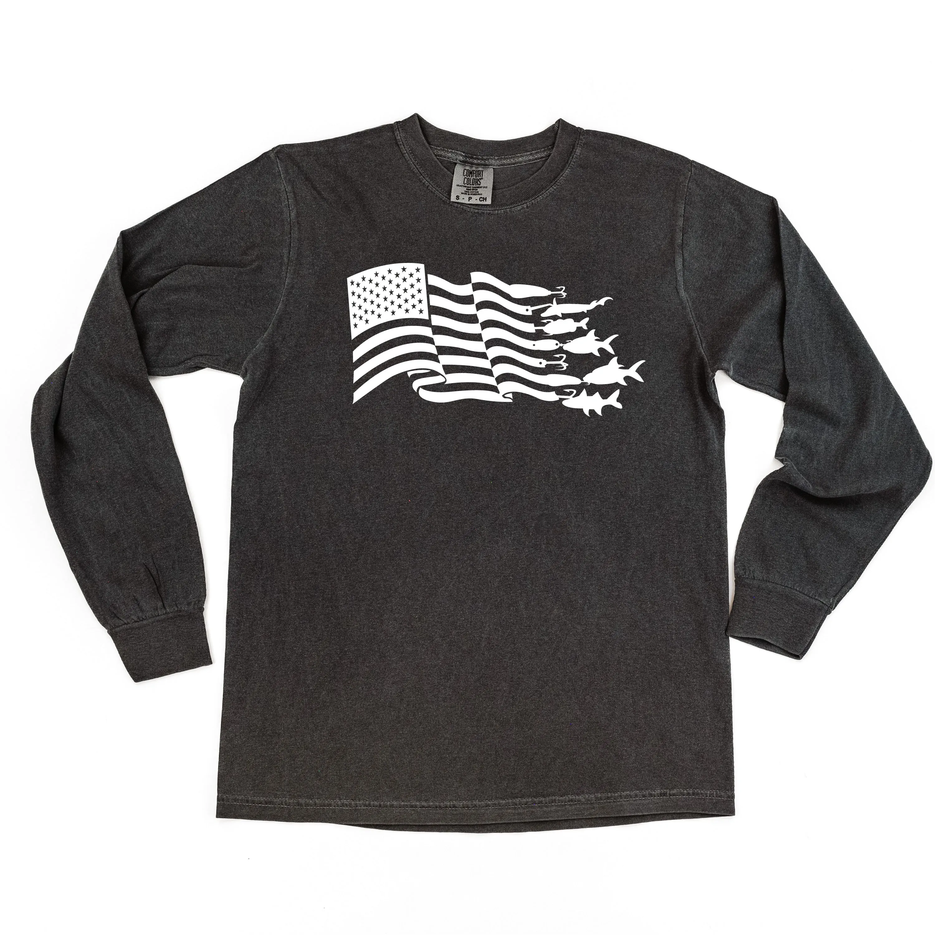 Fishing Flag - LONG SLEEVE COMFORT COLORS TEE