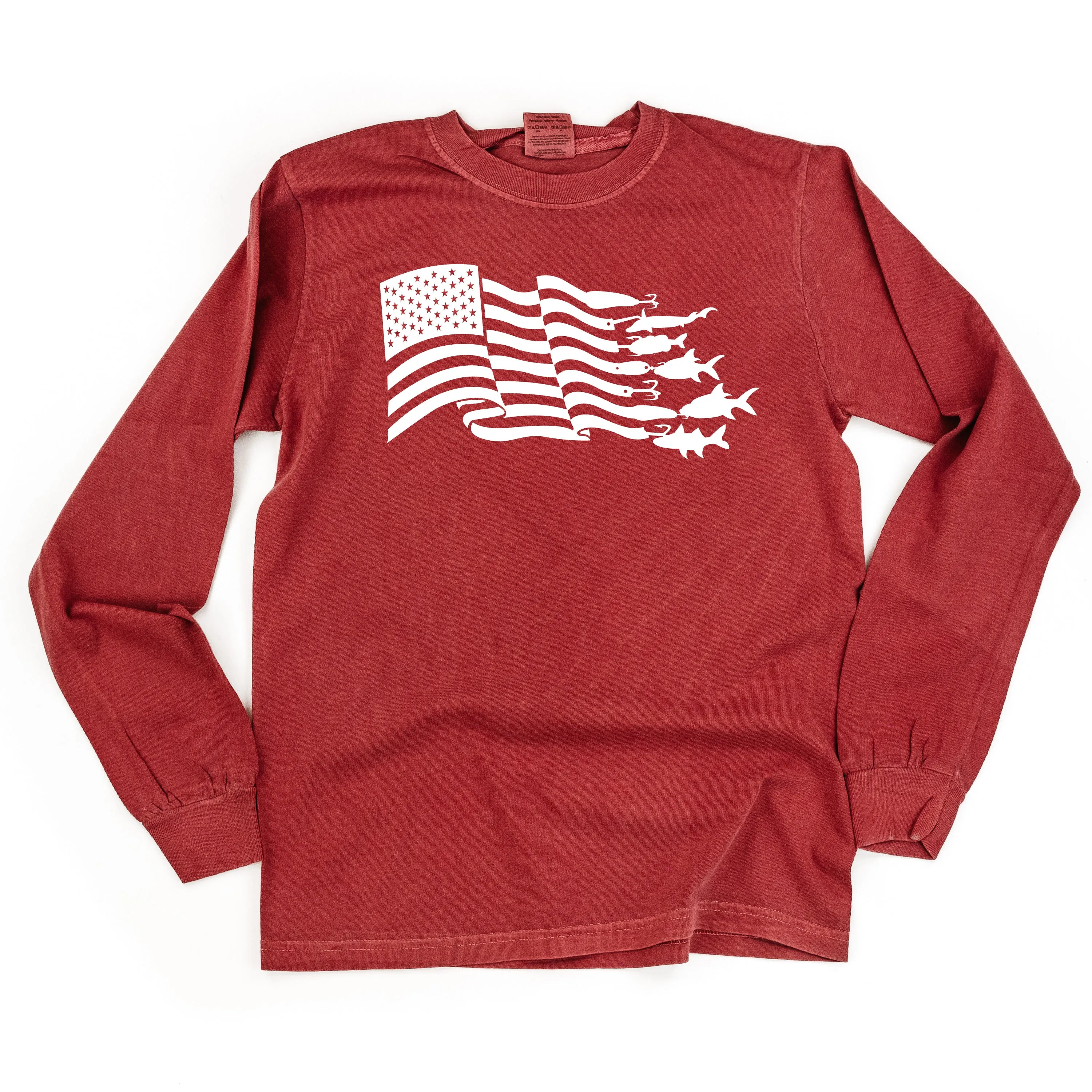 Fishing Flag - LONG SLEEVE COMFORT COLORS TEE