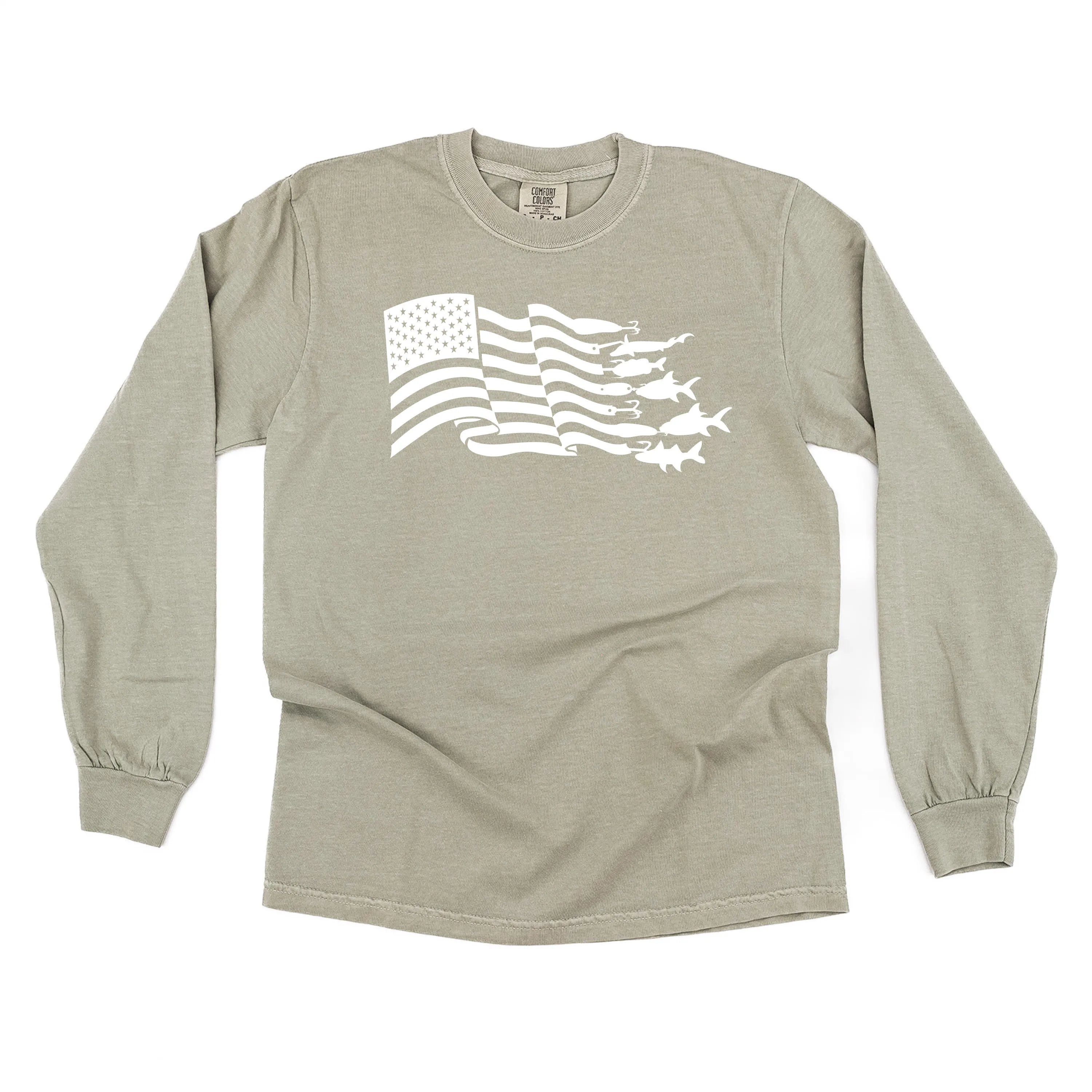 Fishing Flag - LONG SLEEVE COMFORT COLORS TEE