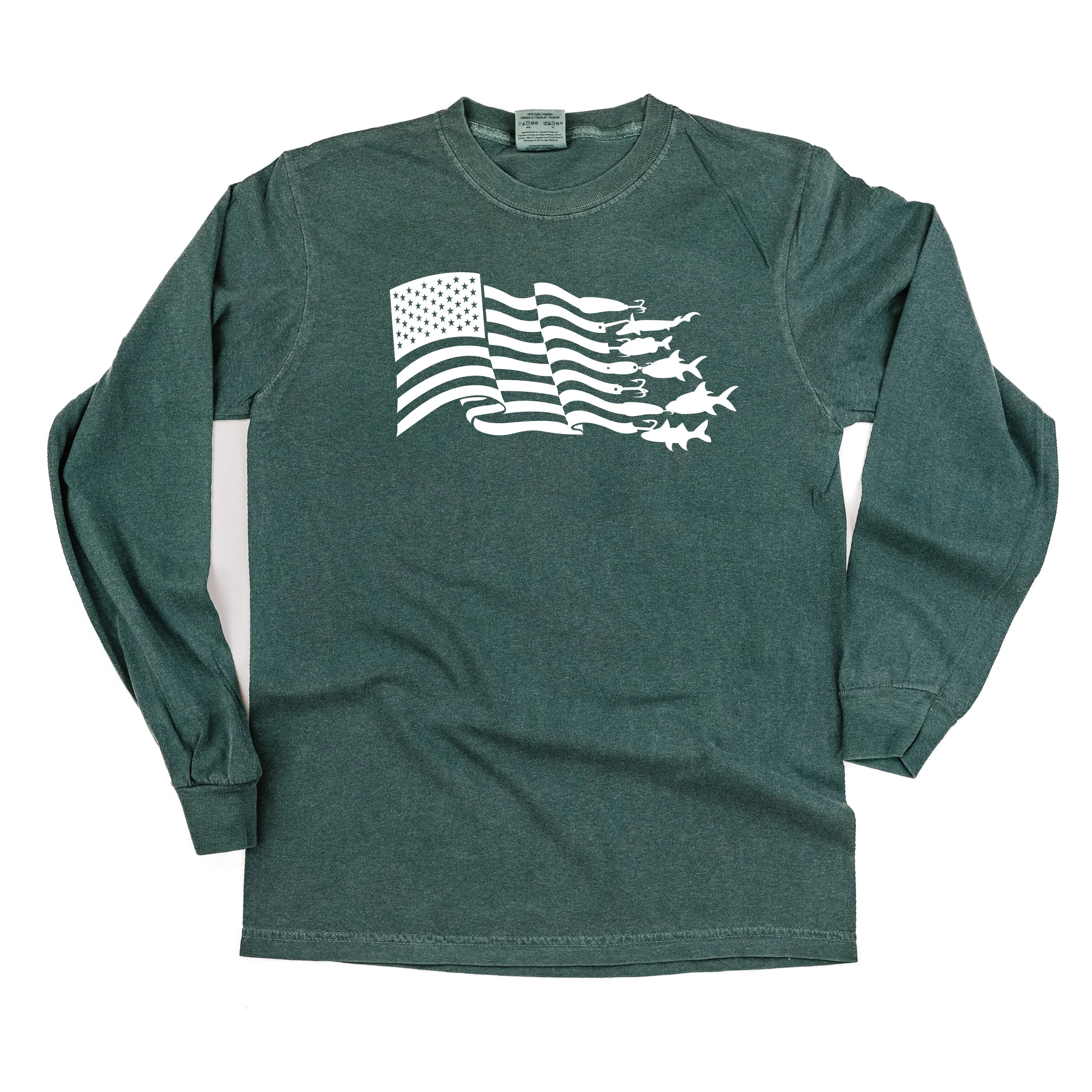 Fishing Flag - LONG SLEEVE COMFORT COLORS TEE