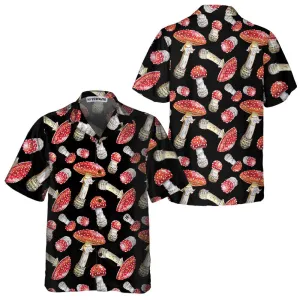 Fly Agaric Mushroom Hawaiian Shirt, Red Mushroom Print Shirt For Men & Women