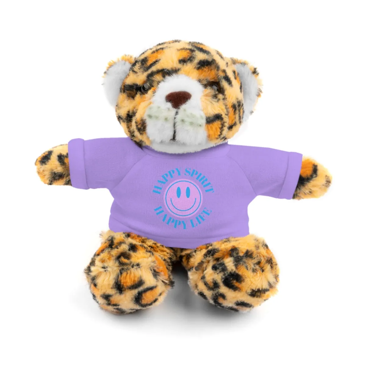 Happy Spirit Happy Life Stuffie, Stuffy, Stuffed Animals with Tee, Happy Mind Gift, Inspo , Love Toy Panda, Bear, Bunny, Jaguar, Sheep, Lion