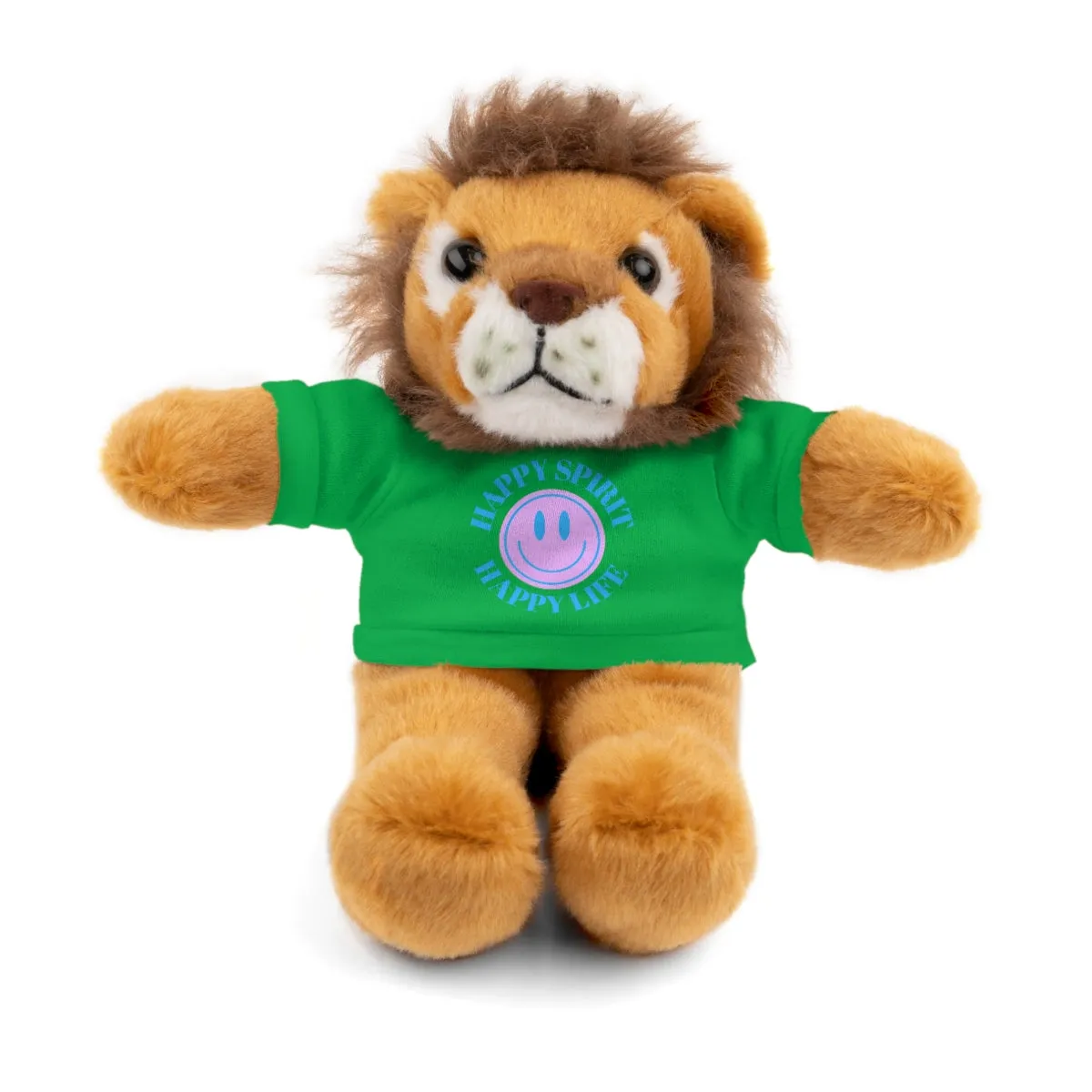 Happy Spirit Happy Life Stuffie, Stuffy, Stuffed Animals with Tee, Happy Mind Gift, Inspo , Love Toy Panda, Bear, Bunny, Jaguar, Sheep, Lion