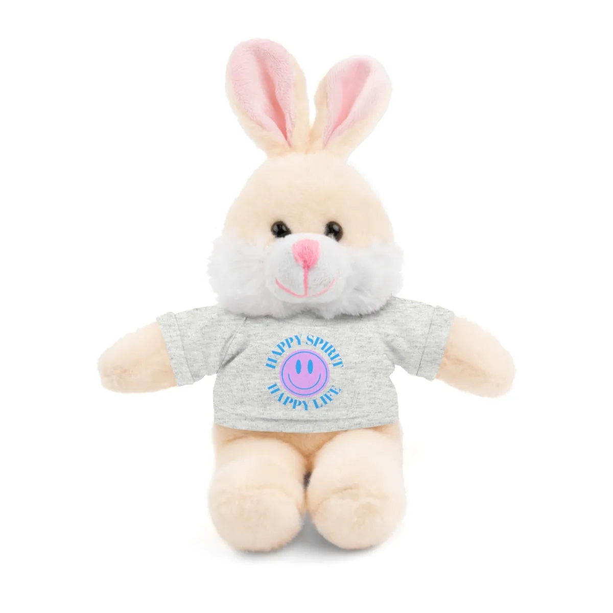 Happy Spirit Happy Life Stuffie, Stuffy, Stuffed Animals with Tee, Happy Mind Gift, Inspo , Love Toy Panda, Bear, Bunny, Jaguar, Sheep, Lion