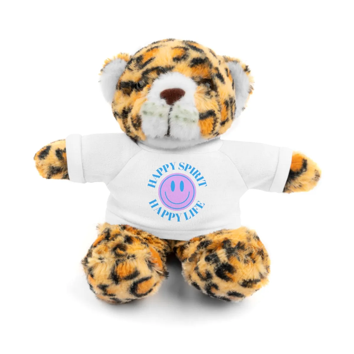 Happy Spirit Happy Life Stuffie, Stuffy, Stuffed Animals with Tee, Happy Mind Gift, Inspo , Love Toy Panda, Bear, Bunny, Jaguar, Sheep, Lion