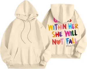 Jesus Christian Graphic Hoodies for Women Teen Girls Oversized Long Sleeve Trendy Casual Sweatshirts Y2K Weighted Pullover