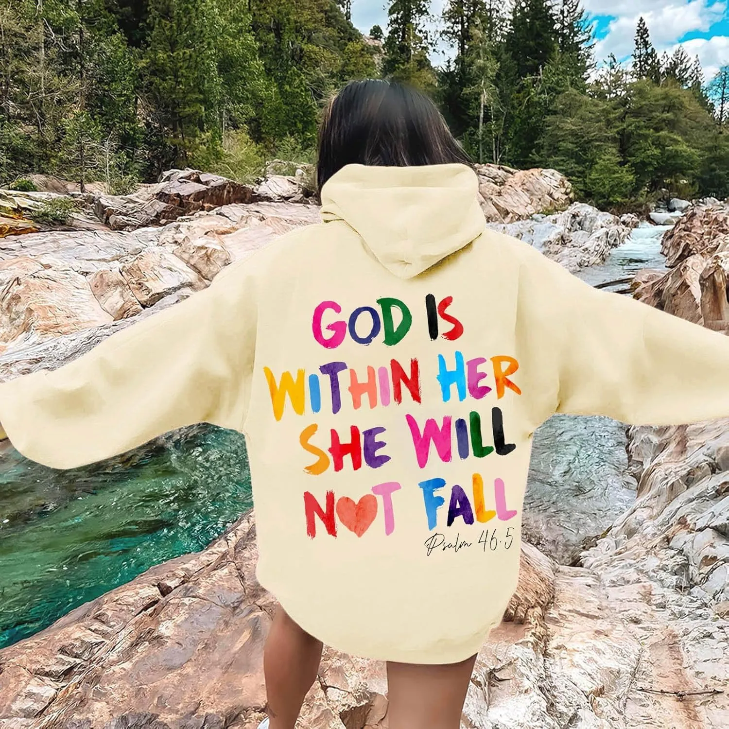 Jesus Christian Graphic Hoodies for Women Teen Girls Oversized Long Sleeve Trendy Casual Sweatshirts Y2K Weighted Pullover