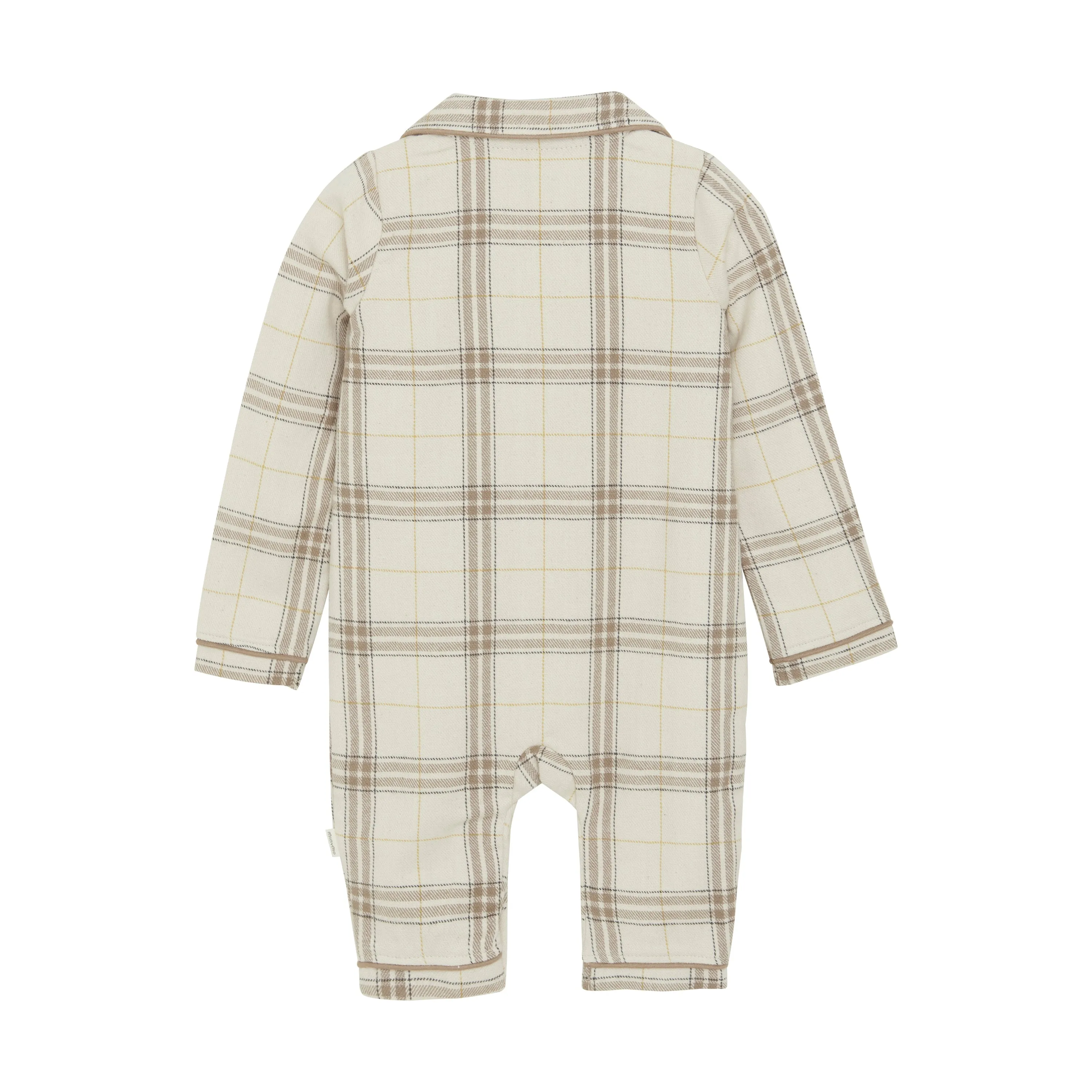 Minymo - Organic Button-Up Romper - Cream Plaid