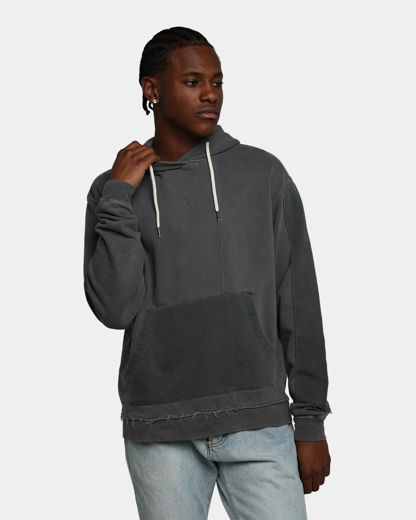 MNML Panelled Vintage Hoodie Black