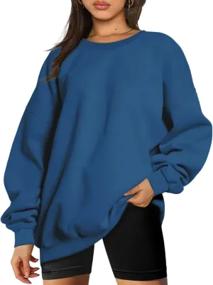 Oversized Sweatshirts for Women Hoodies Crewneck Fall Outfits Long Sleeve Fleece Pullover Casual Lightweight Tops