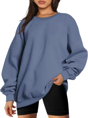 Oversized Sweatshirts for Women Hoodies Crewneck Fall Outfits Long Sleeve Fleece Pullover Casual Lightweight Tops