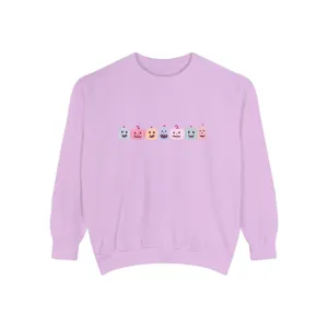 Pastel Pumpkin Sweatshirt, Halloween Pumpkin Sweater, Fall Sweatshirt, Pumpkin Halloween Crewneck, Cute Spooky Season, Pink Comfort Colors