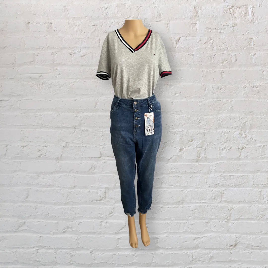 Repreve Exposed Button Jeans